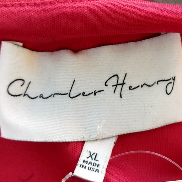 Women's Short Sheath Dress Size XL Red Sleeveless Round Neck Charles Henry New - Picture 4 of 4